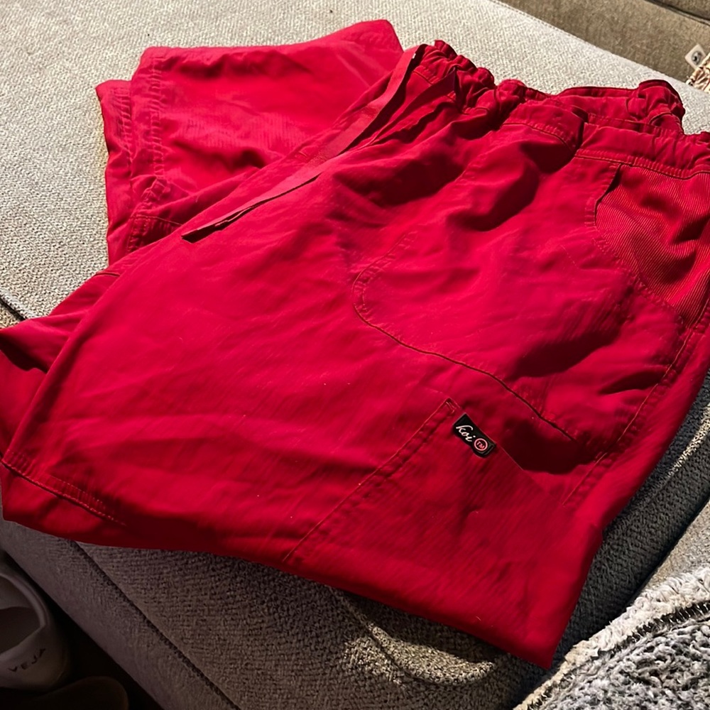 Koi Lite Red Scrub Pants 3X Petite